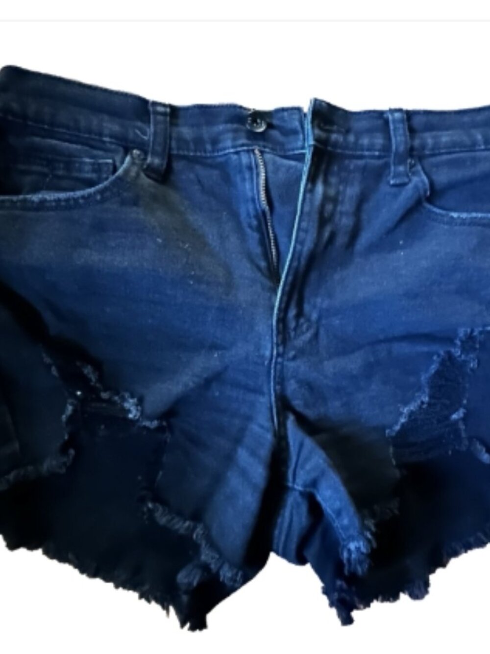 Kendall + Kylie Black Distressed Denim Shorts Size 9/29 High Rise